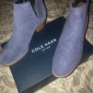 Cole Haan blue suede bootie